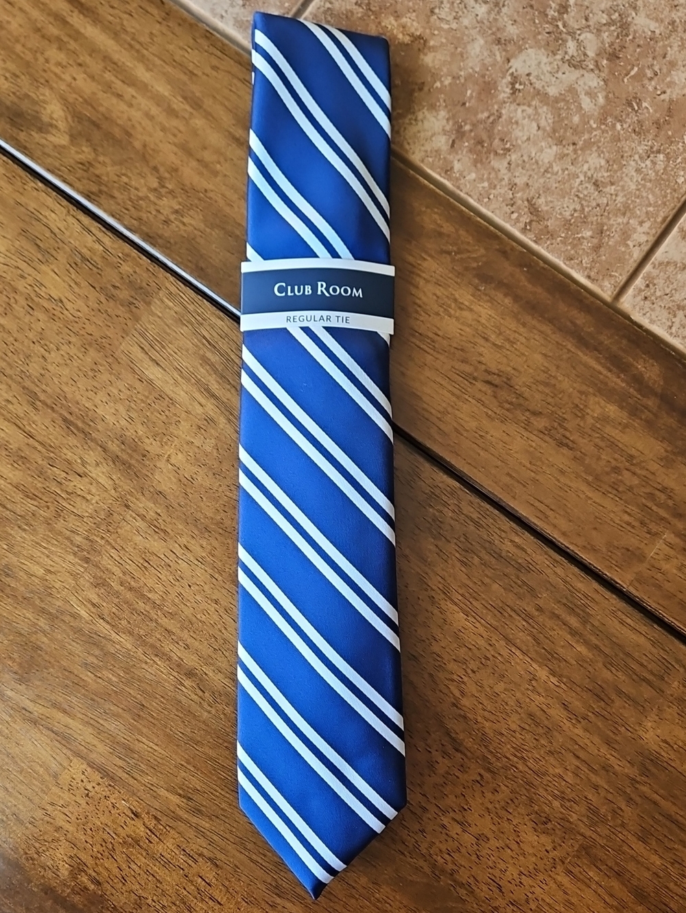 Club Room Royal Blue Diagonal Stripe Tie